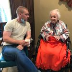 The author of this article sits next to his great-aunt Hilde Bruell.