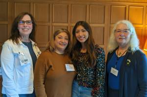 Courtesy photo 
Enumclaw PEO chapter President Elaine Parks; Dianas mother, Ana; Diana; and Linda Fisher, Scholarship Chair.