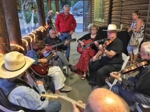 Jam sessions outside the Enumclaw Expo Center Field House are a common sight during the Northwest Western Swing Music Festival, where people can bring their instruments and join in the fun. File photo by Randy Hill, leader of the western swing band, The Oregon Valley Boys. File photo by Randy Hill, leader of the western swing band, The Oregon Valley Boys.