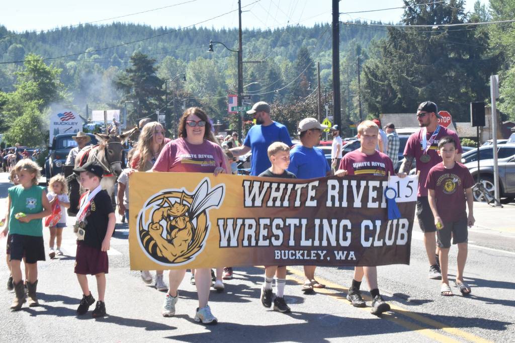 The White River Wrestling Club made an appearance during the parade. Photo by Alex Bruell