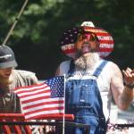 A pair of racers celebrate a triumphant moment. Photo by Alex Bruell