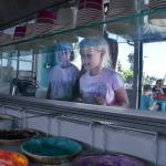 Brooklyn Olsen, left, and Reese Olsen peruse the ice cream flavors at The Scoop in Buckley. Photo by Alex Bruell.