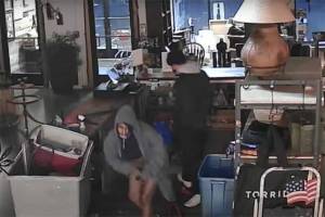 Two people broke into the Use It Again - Enumclaw Recyclers store on Aug. 6, making away with a safe and thousands of dollars. Security footage can be watched at the end of the article. Screenshot from Q13 Fox