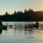 Kayaks on Alder Lake. Photo by Kevin Hanson