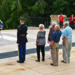 Dorothy assists in placing a wreath at the Tomb of the Unknown Soldier at Arlington National Cemetery; Ted Alger