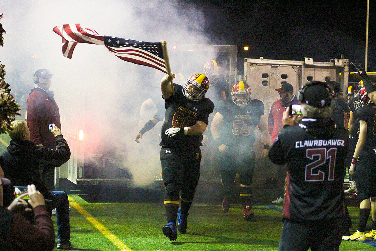 Enumclaw hasnt lost a single football game this year  will the Hornets keep their streak going through the Battle of the Bridge? Photo by Ray Miller-Still