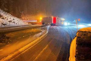 After a foot of snow fell and with more in the forecast combined with lower-than-normal temperatures, WSDOT close Chinook and Cayuse passes last Tuesday. Image courtesy WSDOT