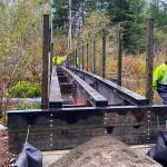 King Çounty recently built a bridge crossing the Ravensdale Creek in the Black Diamond Open Space, replacing an illegal bridge. Photo courtesy King County