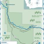 This simplified diagram, provided by Pierce County, shows the planning area covered by the Carbon River Corridor Cooperative Action Plan. It stretches from the towns of Wilkeson and Carbonado all the way to the Carbon River entrance of the Mount Rainer National Park.