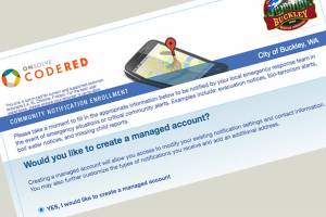 A screenshot of the sign-up page for Buckley Alert.