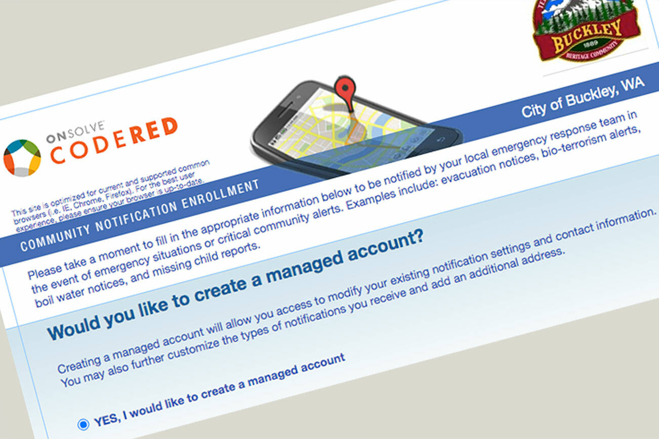 A screenshot of the sign-up page for Buckley Alert.