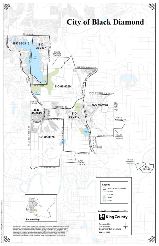 Precinct map of Black Diamond.
