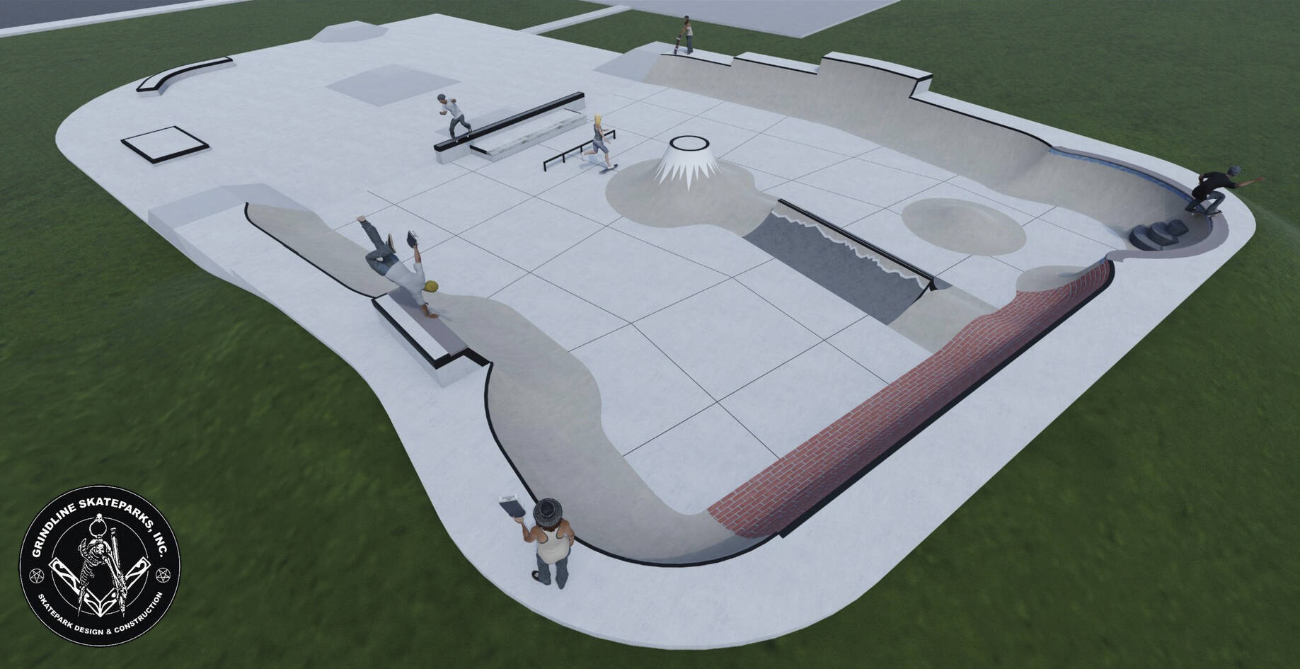 Image courtesy Grindline Skateparks 
The preliminary design for Enumclaws new skatepark; head to tinyurl.com/enumclaw-skatepark-project to see more pictures or give your thoughts on the project.