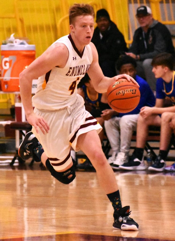 PHOTOS BY KEVIN HANSON The Plateaus four high school basketball teams - thats boys and girls squads from both Enumclaw and White River high schools - found great success during the early part of the 2022-23 season. Some of the key contributors are pictured here, taken during December contests. They are White River senior Morgan Greene (#12), White River junior Colin Schmidtke (#10), Enumclaw senior Noah Seabrands (#4) and Enumclaw senior Charlee Torgison (#11).