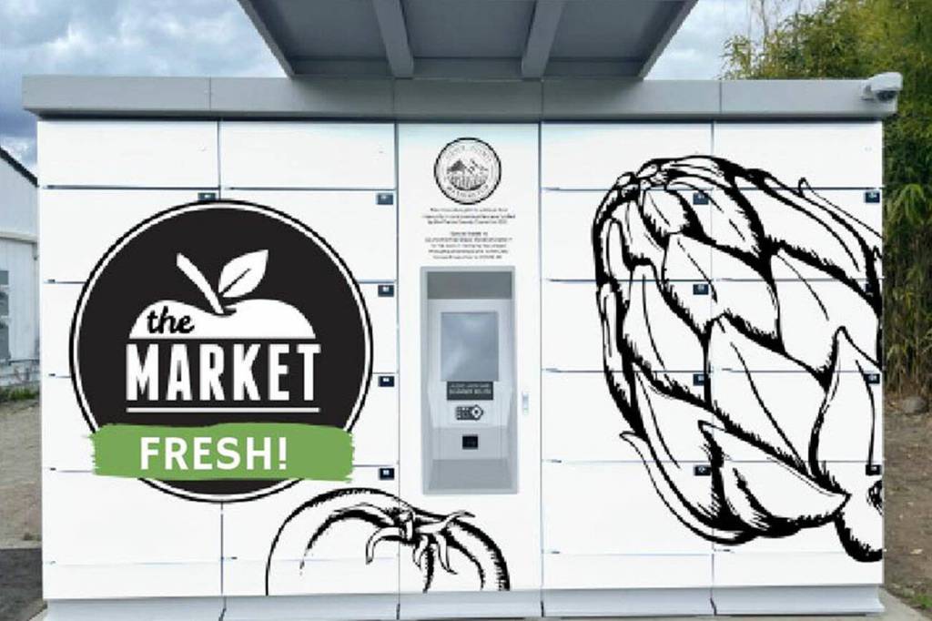 Shoppers at The Market can now order food ahead of time and pick it up at a locker located outside the building. So far, orders can only be placed via email, but the nonprofit is hoping to launch an online ordering system this month. Contributed photo