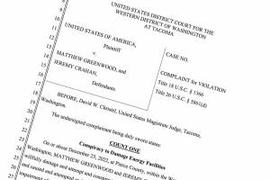 Matthew Greenwood and Jeremy Crahan have been charged with conspiracy to damage energy facilities and possessing unregistered firearms.