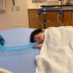 Photo courtesy Megan Muntean 
Amara received a spinal tap on Jan. 19 to both take a sample of her spinal fluid and inject chemo into the cerebrospinal fluid (CSF).