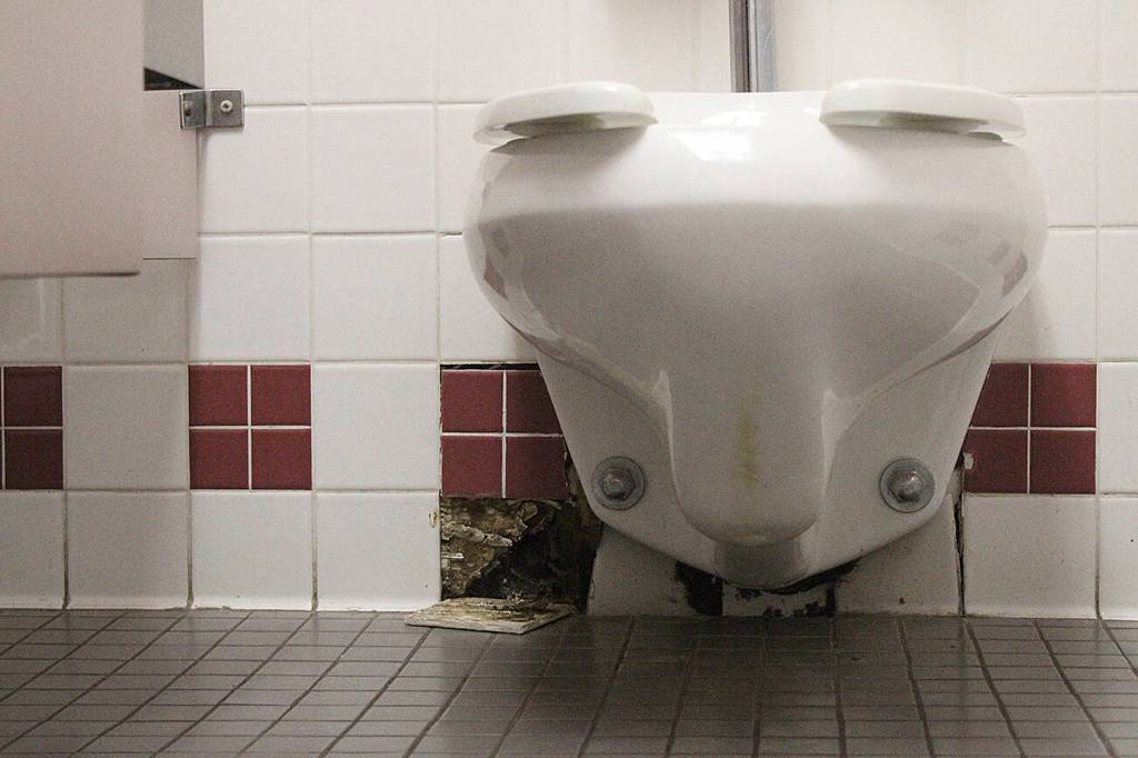 Leaks behind walls cause rot, like whats shown here in a Kibler bathroom, that isnt easy to take care of. Photo by Ray Miller-Still