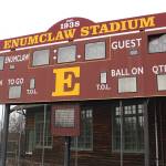 The Petes Pool Stadium, used by the Enumclaw School District for football, soccer, and lacrosse games, was built in 1938. Some repairs and upgrades have been made since then, but overall, the district appears to have outgrown the facility. Photo by Ray Miller-Still