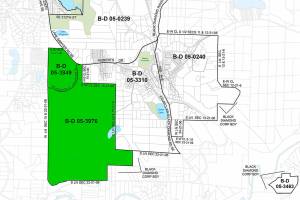 A map of Black Diamond's voting precincts. The green areas are the only two precincts in Black Diamond, Enumclaw, an unincorporated King County that approved of the recent bond measure on the Feb. 14 special election.