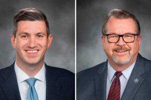 Reps. Drew Stokesbary and Eric Robertson (R-31).