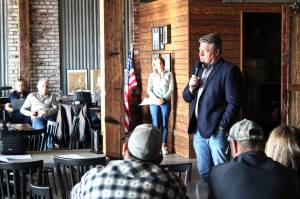 Attending the meeting was King County Council member Reagan Dunn and former Rep. Cathy Dahlquist. Photo by Ray Miller-Still