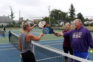 Photo by Ray Miller-Still
The Enumclaw Pickleball Association has grown quite a bit since it organized a few years ago. Back in 2020, when this photo was taken, it had about 100 players. Now their Facebook page (facebook.com/groups/1441045822715910/) sports 361 participants.