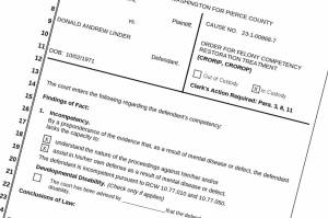 Donald Linder was ordered to undergo competency restoration before his trial can continue. Screenshot