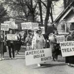Muckleshoot tribe members protesting Washington state's violation of their fishing rights in the 1960s. Photo courtesy muckleshoot.nsn.us