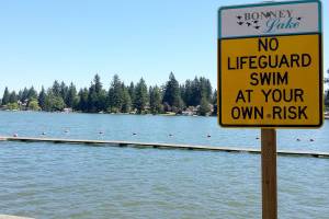 Lake Tapps in Bonney Lake is a popular place for Plateau residents to enjoy the sun. However, just because the weather may be warm doesnt mean the glacier-fed lake is. Staff photo