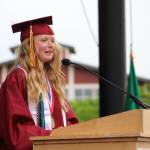Class speaker Sydney Spooner addresses the graduates. Photos by Alex Bruell / Sound Publishing