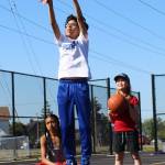 Alex Bruell / Sound Publishing
Kids take free throws on the new Buckley Sports Court.