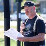 Alex Bruell / Sound Publishing
Buckley Mayor Beau Burkett unveils the newly completed sports court.