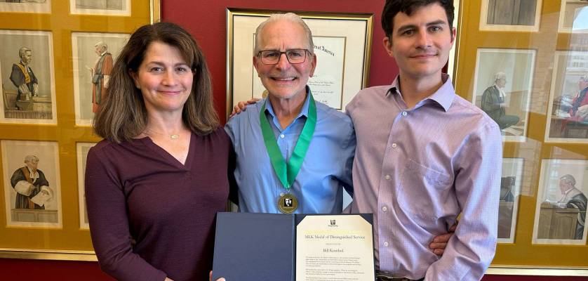 Black Diamond resident Bill Kombol is pictured receiving the Martin Luther King Medal of Distinguished Service. Courtesy photo from King County Council.