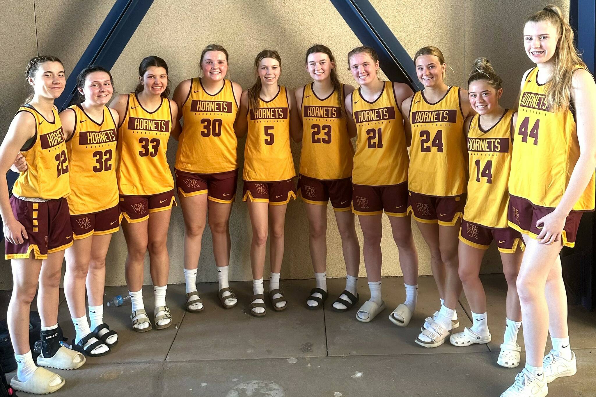 The White River Hornets varsity team after placing third at the San Diego Classic. Contributed photo