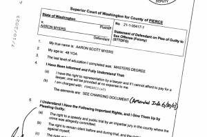 Aaron Myers recently pled guilty to possessing Child Sexual Abuse Material (CSAM) in exchange for some charges being dropped. Screenshot