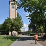 Photo by Kevin Hanson 
One of the many attractions on the Centennial Trail is the Great Norher Railroad depot clock tower, built in 1902.