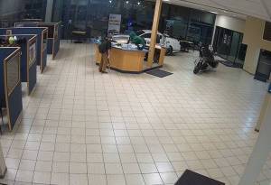 Two unidentified teenagers are suspected of breaking into the Enumclaw Fugate Ford and stealing five cars before being arrested. (Security footage courtesy Fugate Ford)