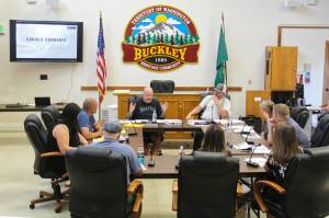 Buckley Council members Ron Smith and Milt Tremblay were vocally outspoken about not implementing a B&O tax practically right out of the gate during an Aug. 15 workshop. Other council members voiced agreement during a Sept. 5 council workshop. Photo by Ray Miller-Still