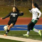 EHS soccer player Josie Schampera, last year's all-league, is returning to the team as a senior. Photo by Kevin Hanson