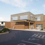 Part of the community center would include a new senior center, seen here being accessible from the nearby parking lot. Image courtesy the city of Enumclaw