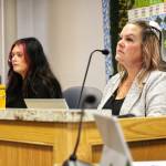 Photo by Ray Miller-Still
Somer (pronounced Summer) Johnson, right, gave updates about Enumclaw Community Program participants during the June 13 session; next to her is participant Jadyn Bond, became a peer counselor for the program when she graduated on July 11.