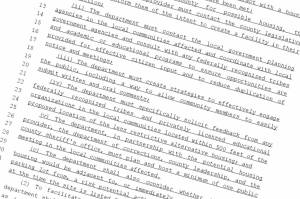An excerpt from House Bill 2093, in regard to what conditions have to be met before the Department of Social and Health Services must do before entering into a contract with a housing provider for a former McNeil Island Special Commitment Center resident.