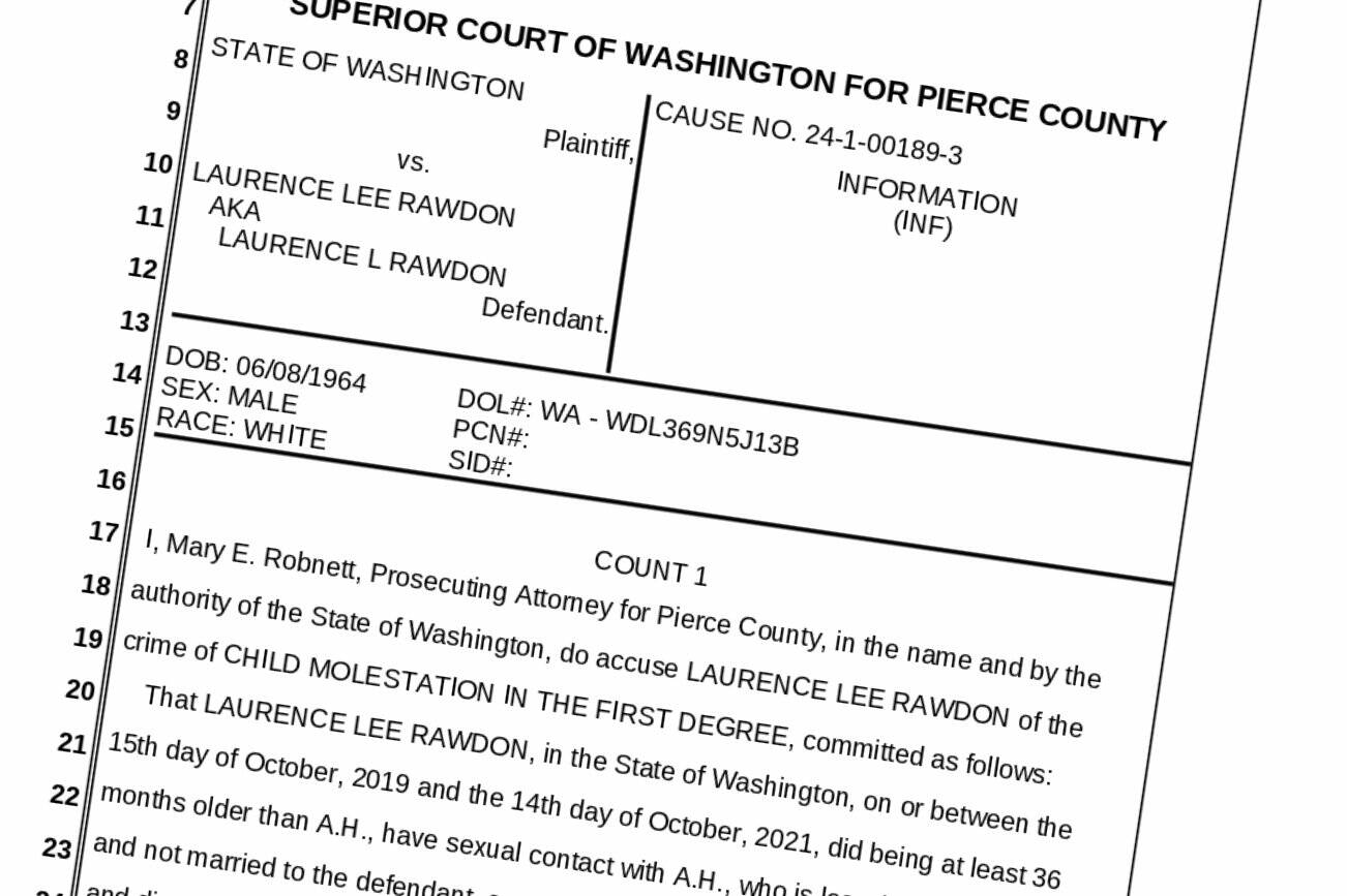 Charging papers for Buckley resident Laurence Rawdon.