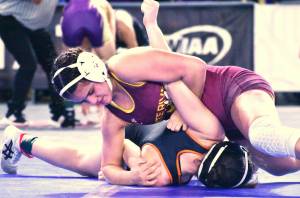 Photo by Kevin Hanson
White Rivers Lilyana Lamothe was crowned the SPSL 2A state champion at 130 pounds last weekend during the Mat Classic XXXV; the WR girls placed seventh overall.