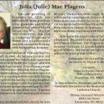 Obit for Julia Plagens