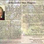 Obit for Julia Plagens
