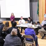 Segale Asset Manager Mike Pruett speaking at the Feb. 27 public meeting about the proposed Cumberland gravel mine. 
Photo by Ray Miller-Still
Segale Asset Manager Mike Pruett speaking at the Feb. 27 public meeting about the proposed Cumberland gravel mine. Photo by Ray Miller-Still