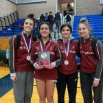 White River High School Girls Lilyana Lamothe after taking the championship at the Lady Cancers Lipstick Open in January. Photo courtesy WR Girls Wrestling
