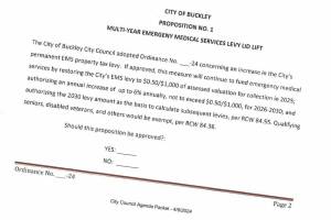 A screenshot of the EMS levy lid lift measure on the August primary ballot.